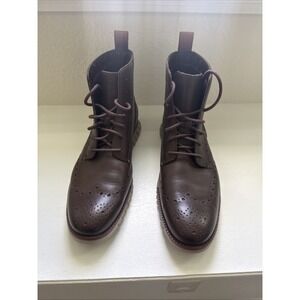 Cole Haan Zerogrand Wingtip Boots C23300 Water Resistant Brown Mens Size 9.5M